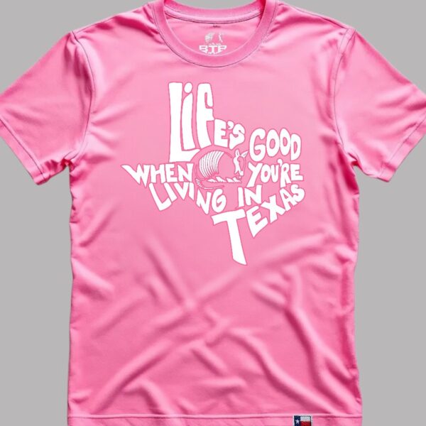 lifes good tshirt charity pink
